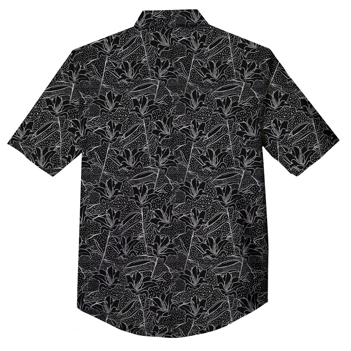 Lily Black And White Print Pattern Button Up Shirt-grizzshop