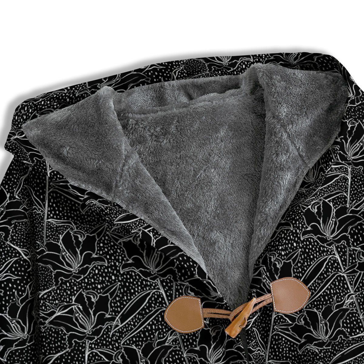 Lily Black And White Print Pattern Men's Windbreaker Jacket-grizzshop