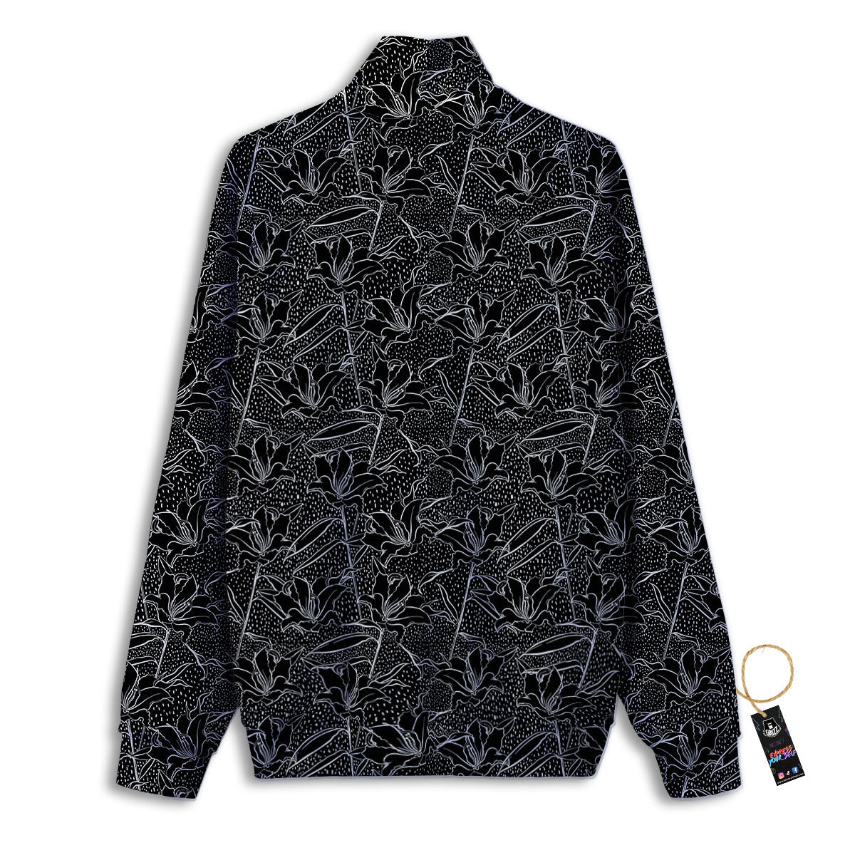Lily Black And White Print Pattern Track Jacket-grizzshop