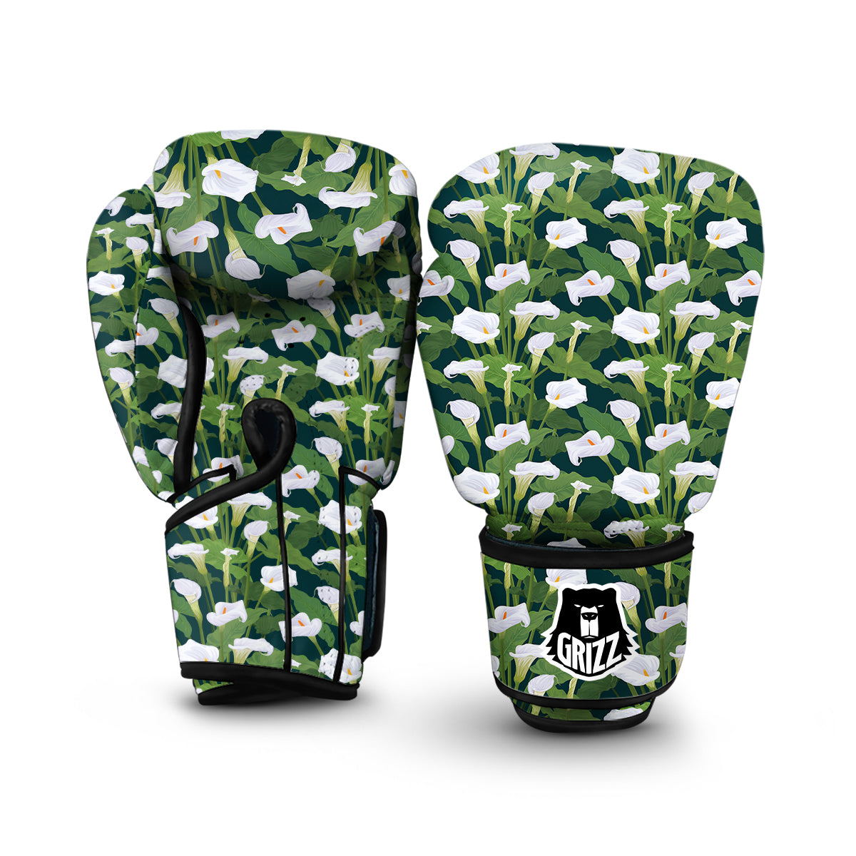 Lily Exotic Print Pattern Boxing Gloves-grizzshop