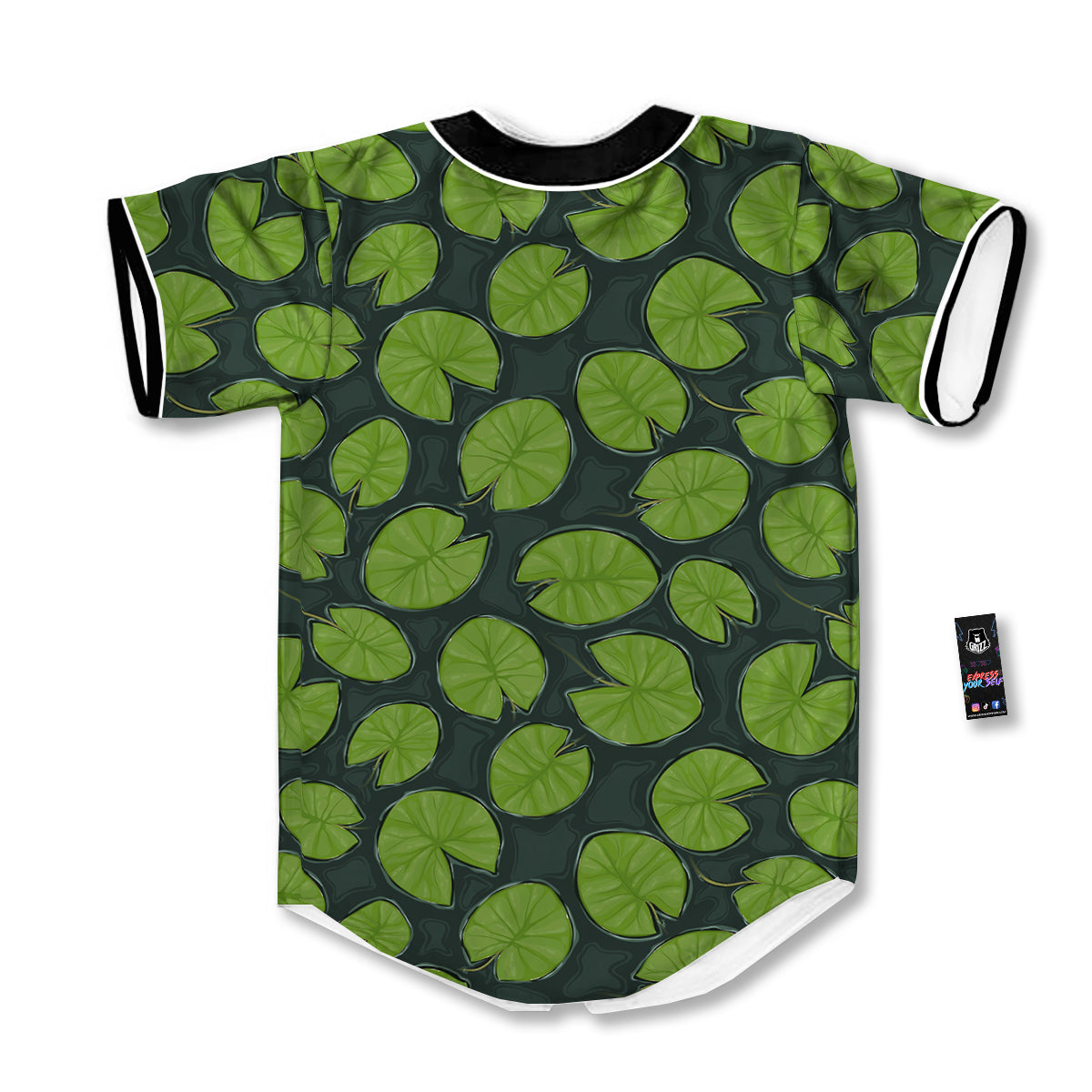 Lily Pads Water Print Pattern Baseball Jersey-grizzshop