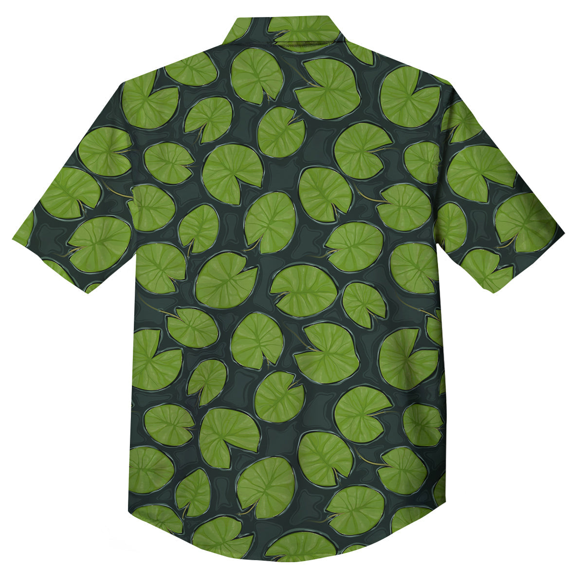 Lily Pads Water Print Pattern Button Up Shirt-grizzshop