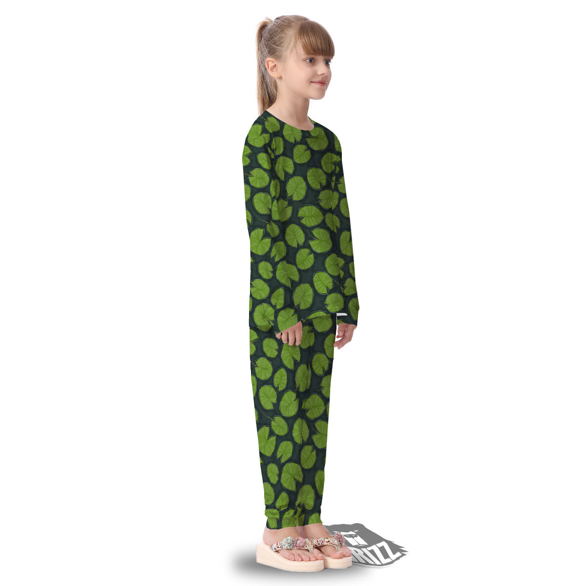 Lily Pads Water Print Pattern Kid's Pajamas-grizzshop