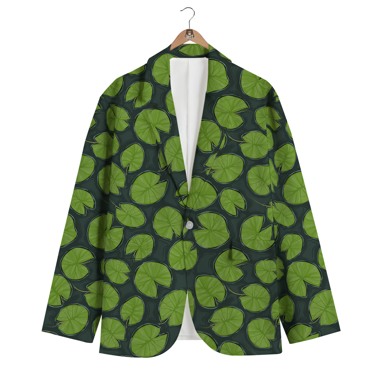 Lily Pads Water Print Pattern Men's Blazer-grizzshop
