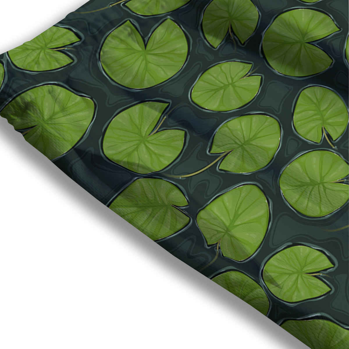 Lily Pads Water Print Pattern Mesh Shorts