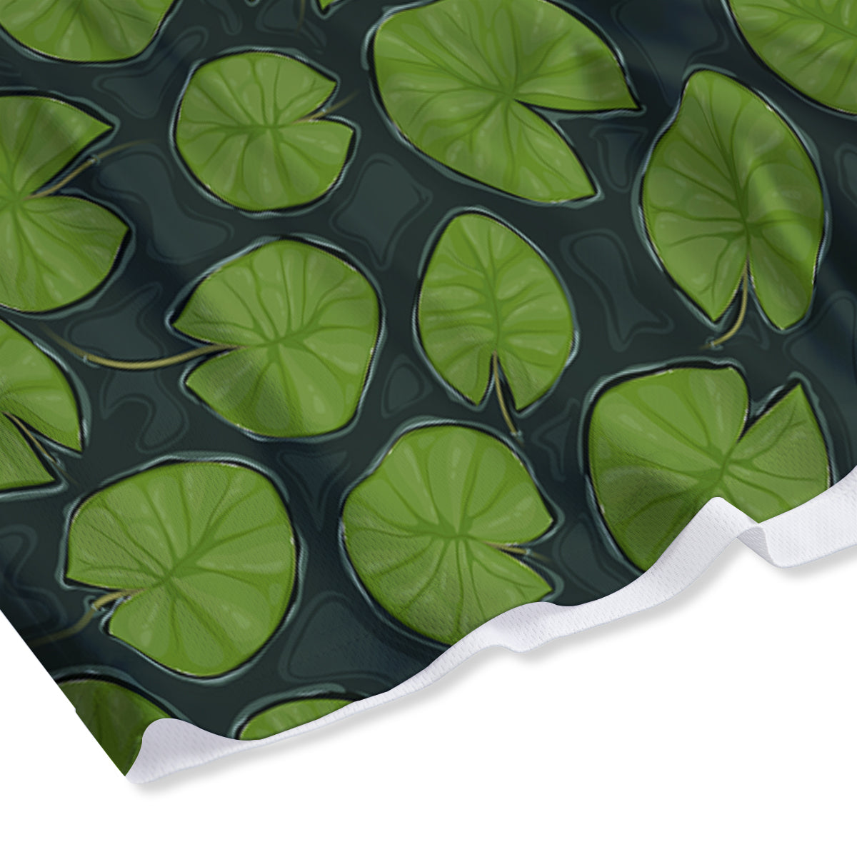 Lily Pads Water Print Pattern Mesh Shorts