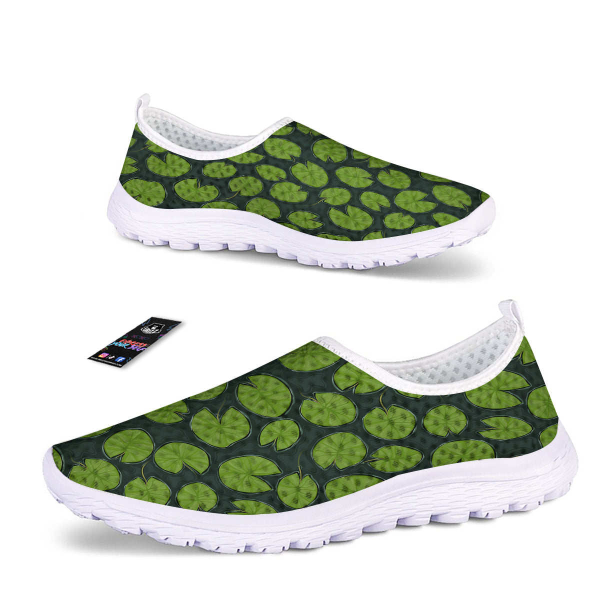 Lily Pads Water Print Pattern Nurse Shoes-grizzshop