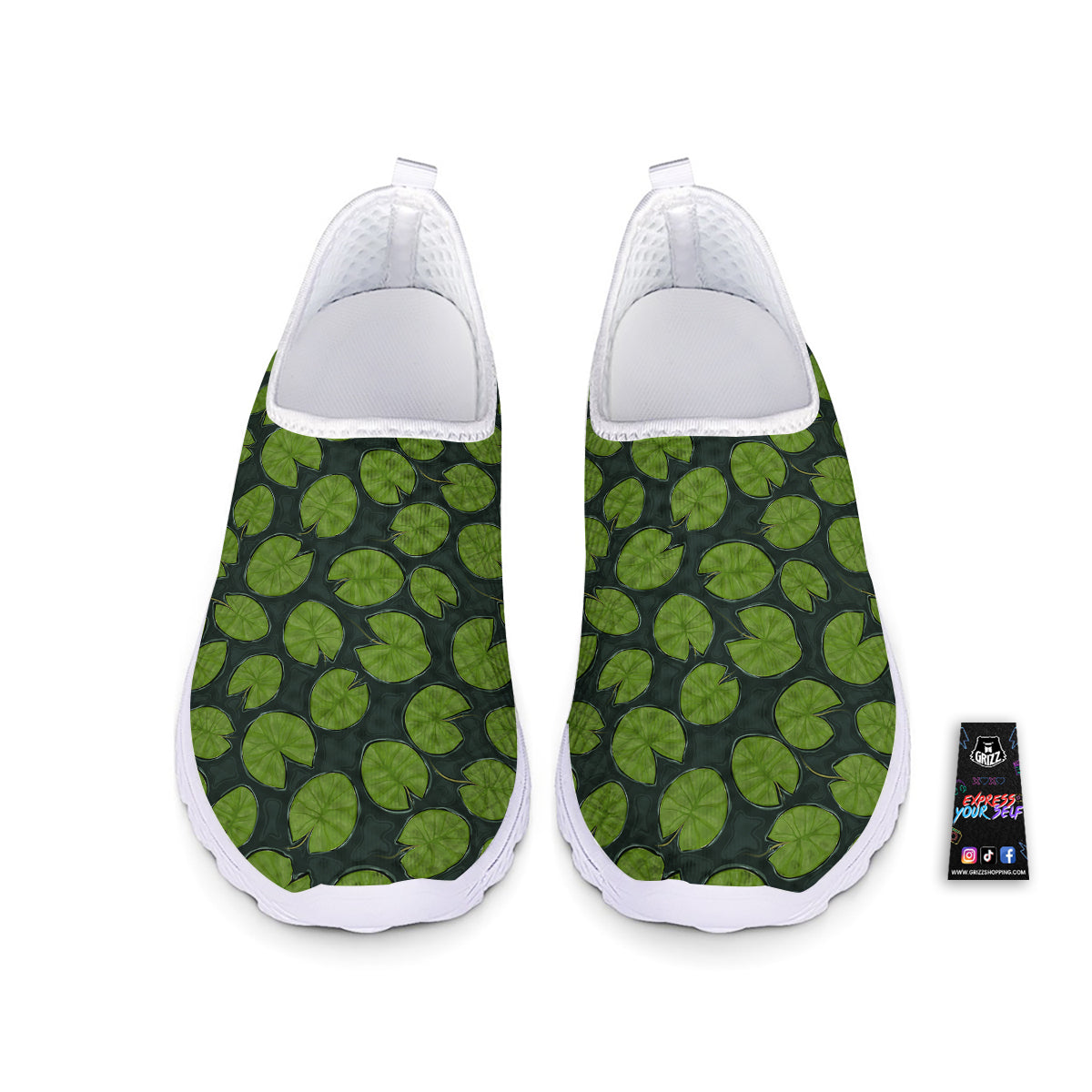 Lily Pads Water Print Pattern Nurse Shoes-grizzshop