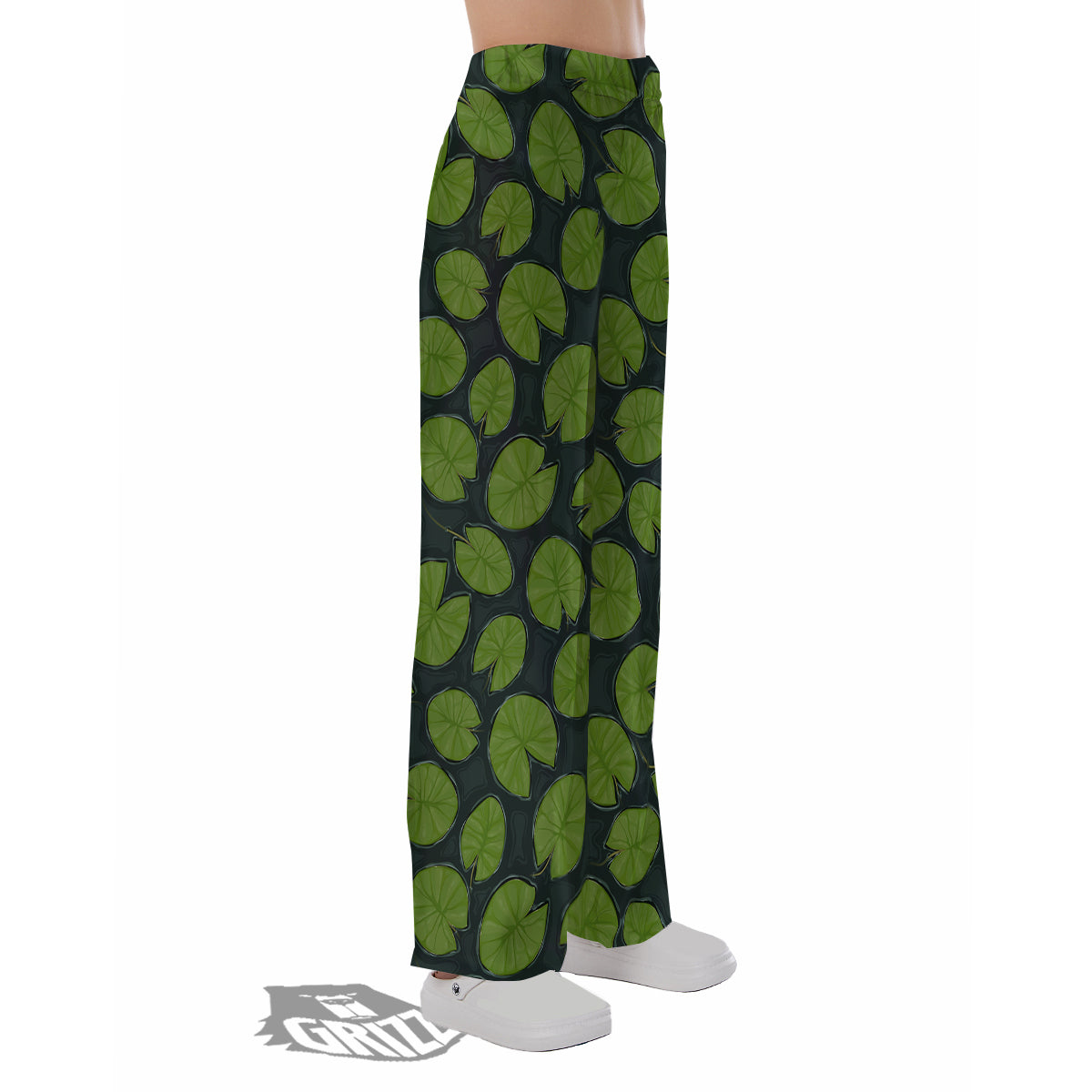 Lily Pads Water Print Pattern Pajama Pants-grizzshop
