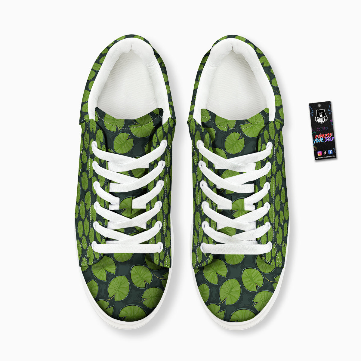 Lily Pads Water Print Pattern Platform Shoes-grizzshop
