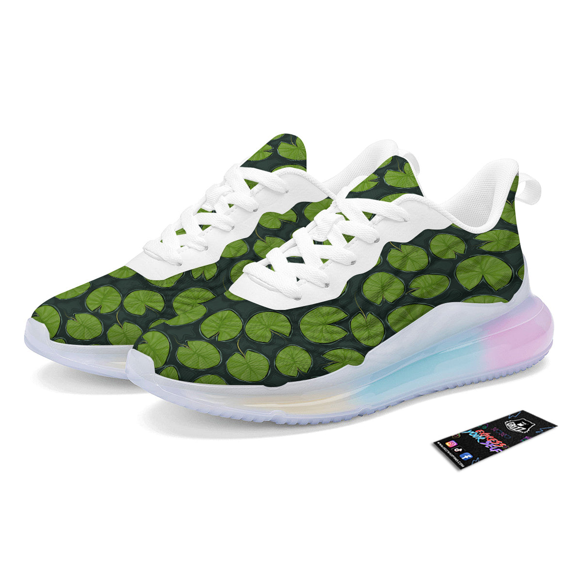 Lily Pads Water Print Pattern Running Sneakers-grizzshop
