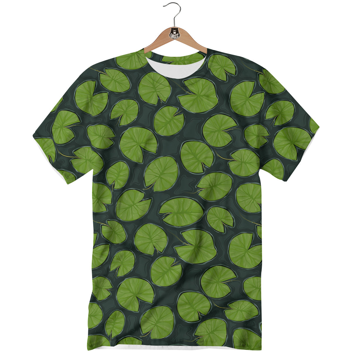 Lily Pads Water Print Pattern T-Shirt-grizzshop