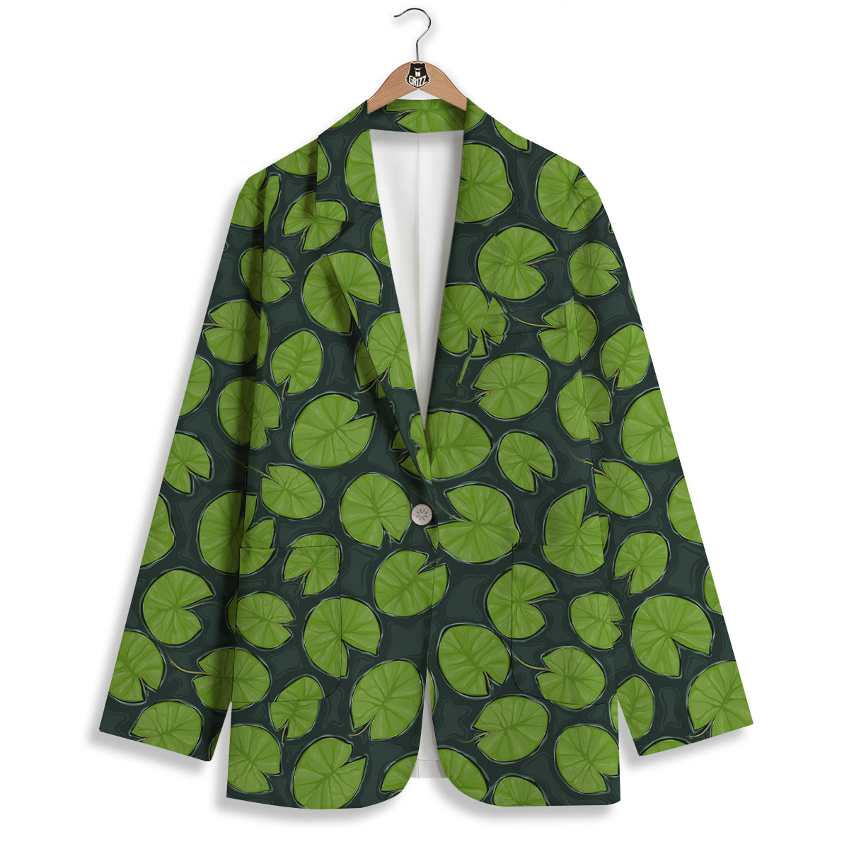 Lily Pads Water Print Pattern Women's Blazer-grizzshop