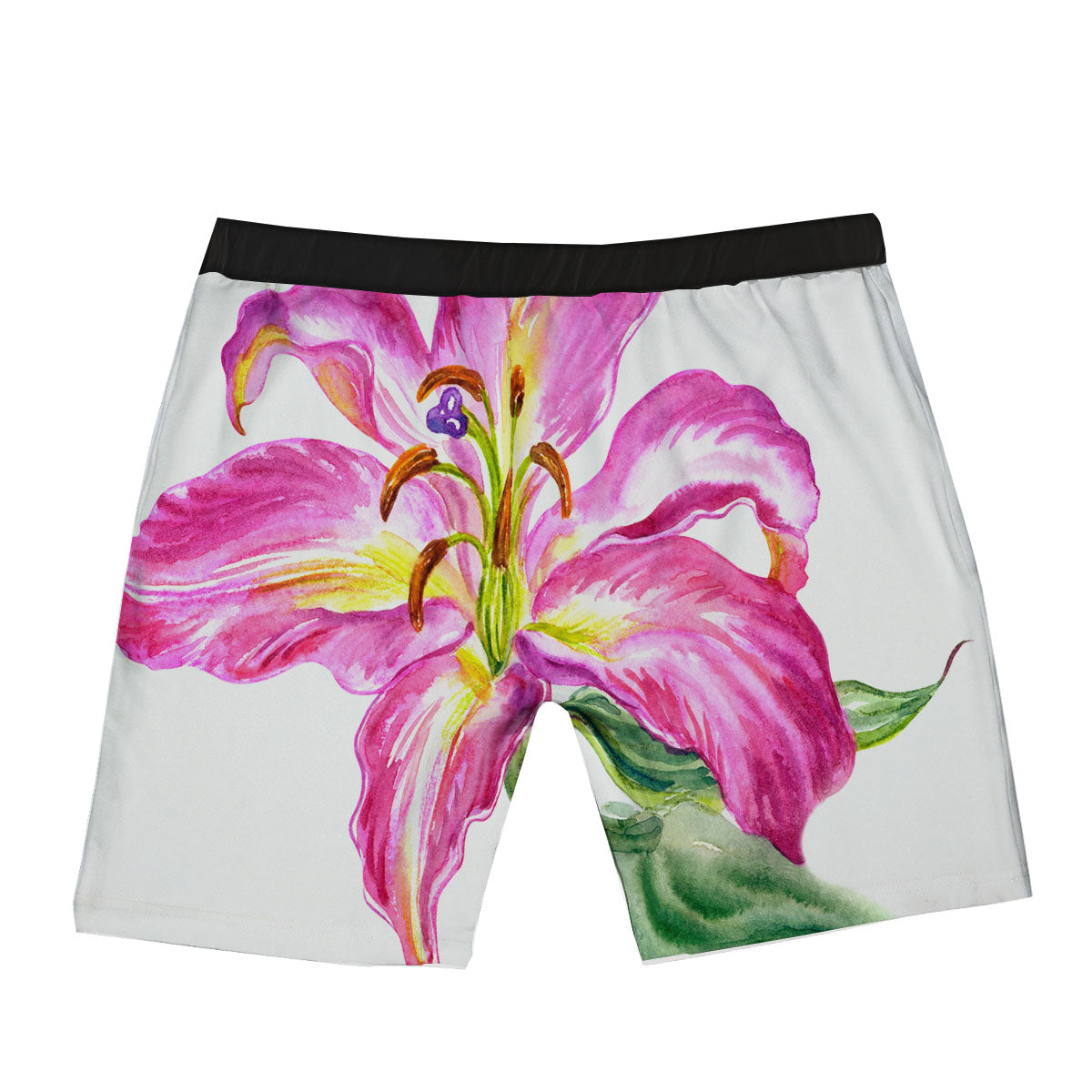 Lily Pink Watercolor Print Boxer Briefs-grizzshop