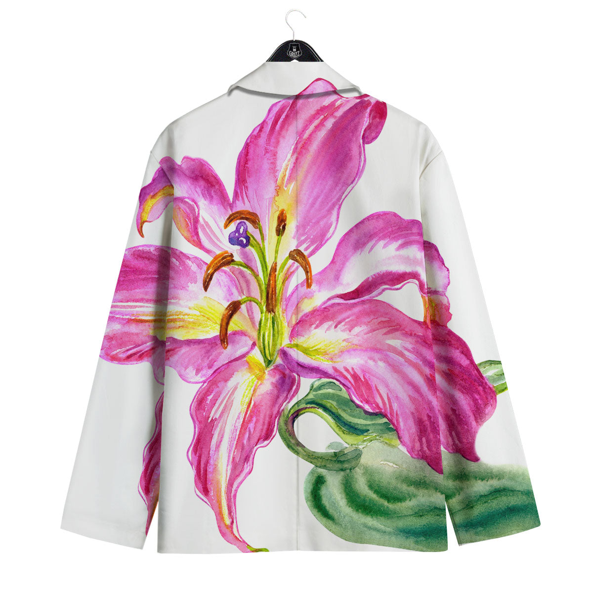 Lily Pink Watercolor Print Men's Sport Coat-grizzshop