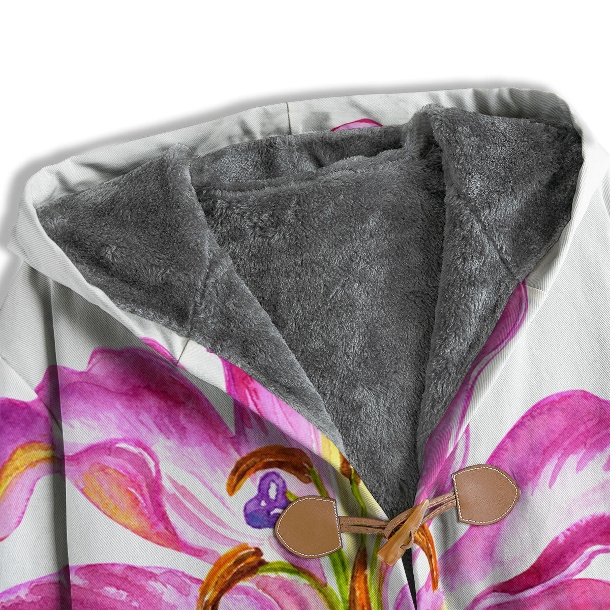 Lily Pink Watercolor Print Men's Windbreaker Jacket-grizzshop
