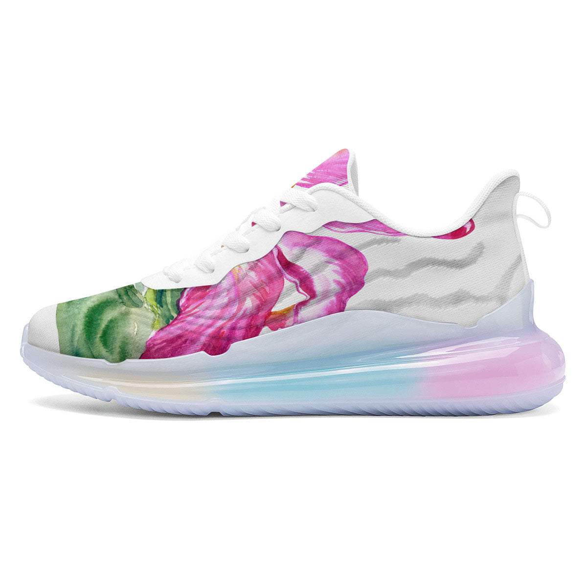 Lily Pink Watercolor Print Running Sneakers-grizzshop