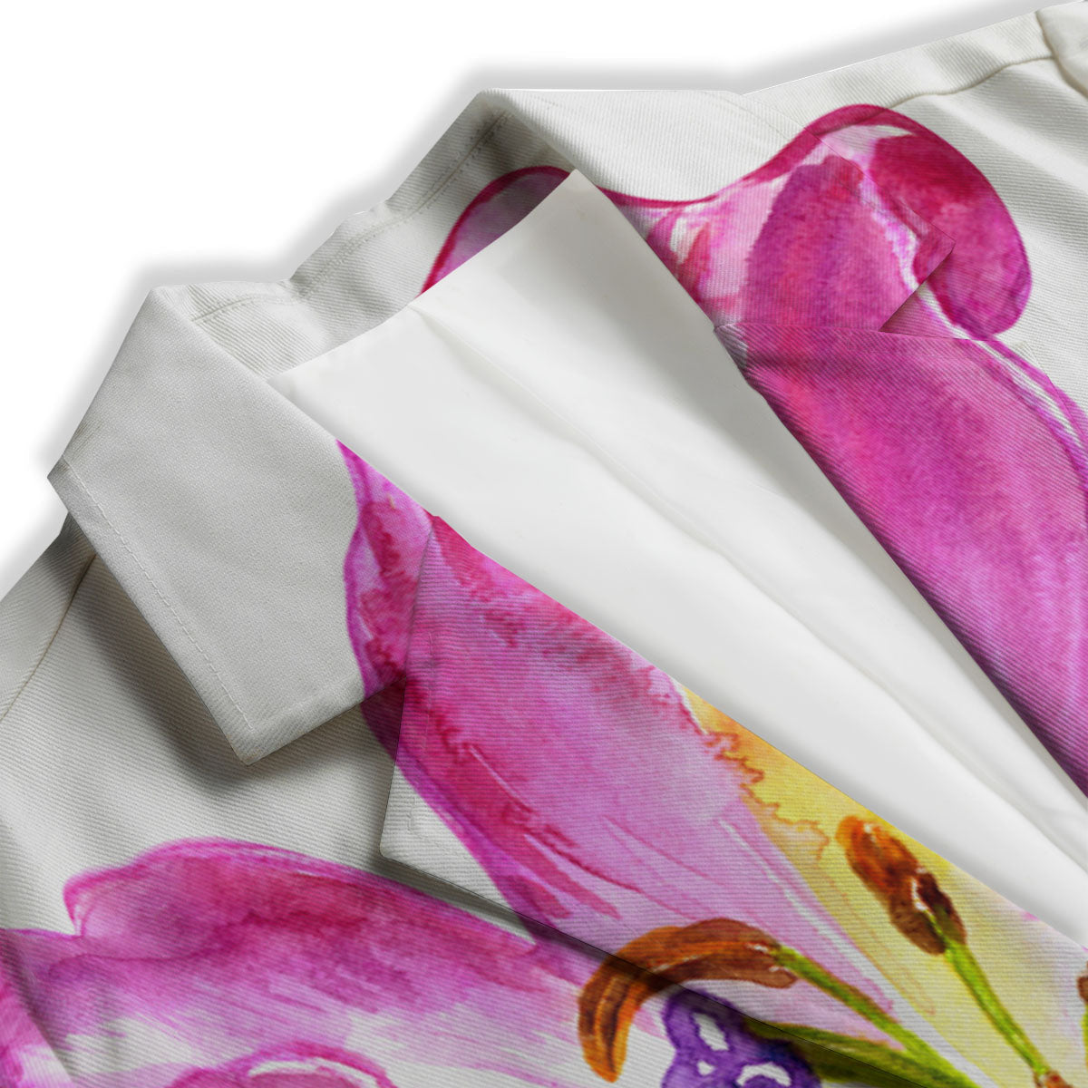 Lily Pink Watercolor Print Women's Blazer-grizzshop