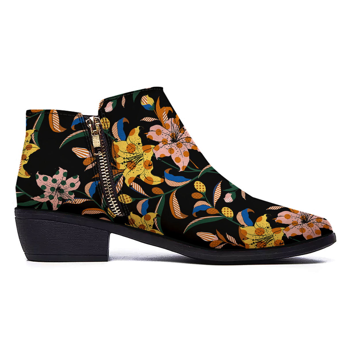Lily Polka Dot Print Pattern Ankle Boots-grizzshop