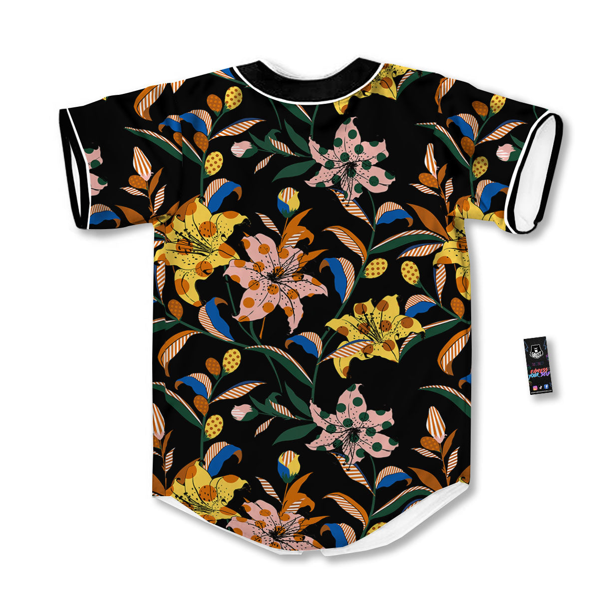 Lily Polka Dot Print Pattern Baseball Jersey-grizzshop