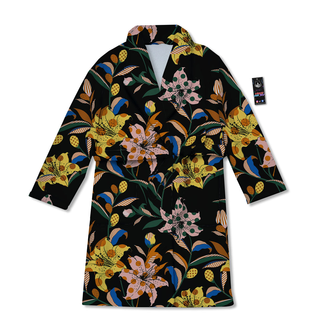 Lily Polka Dot Print Pattern Bathrobe-grizzshop
