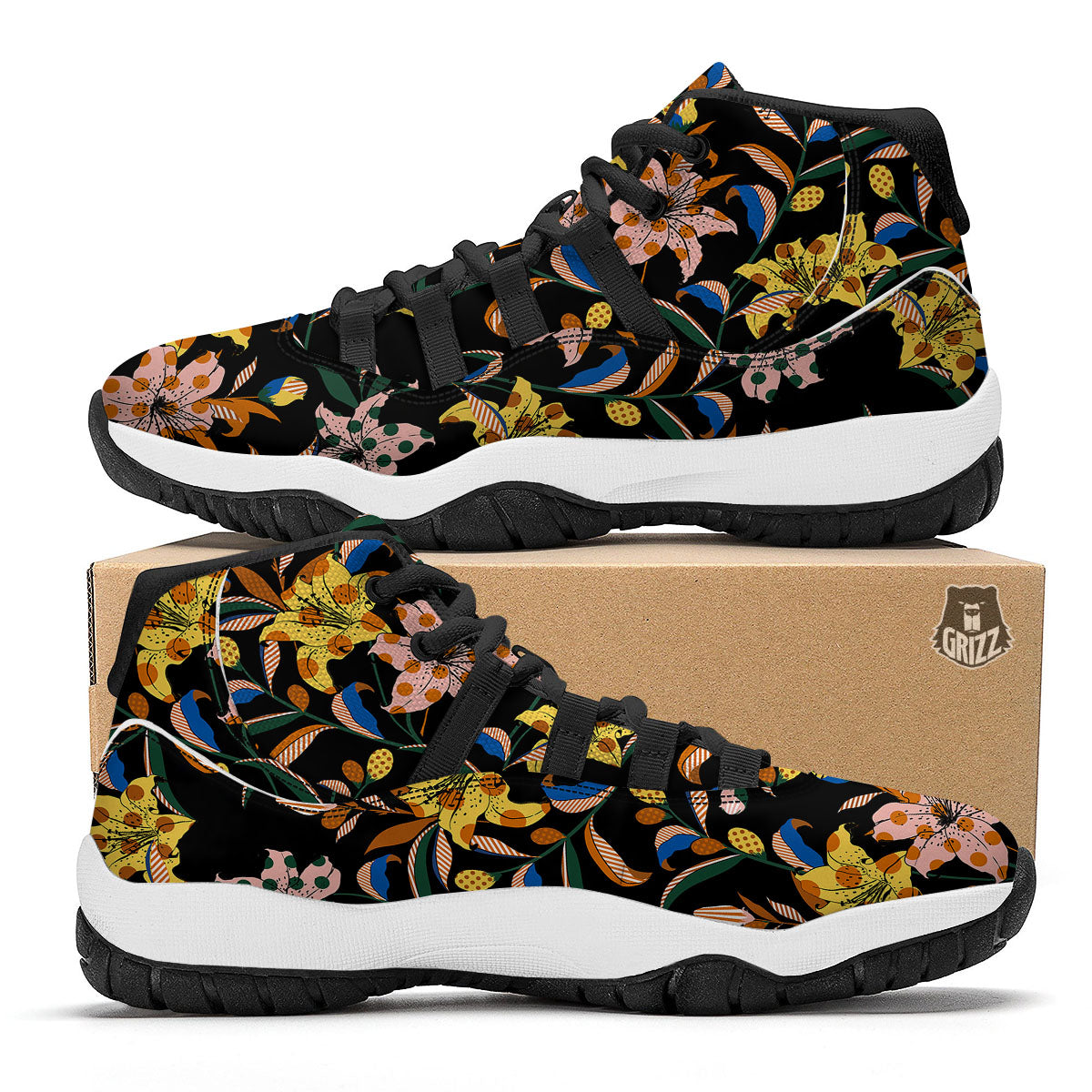 Lily Polka Dot Print Pattern Black Bball Shoes-grizzshop