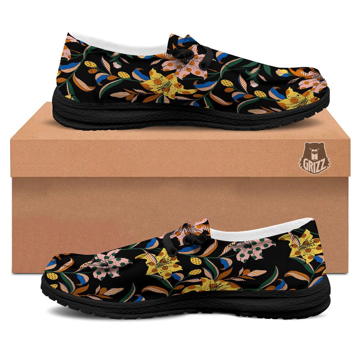 Lily Polka Dot Print Pattern Black Loafers-grizzshop