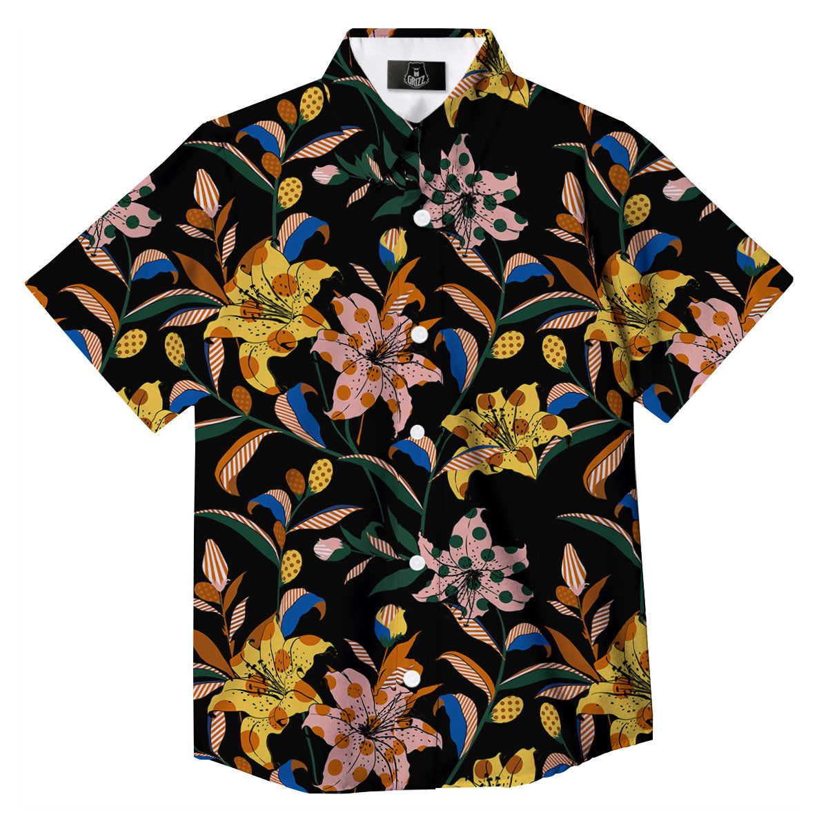 Lily Polka Dot Print Pattern Button Up Shirt-grizzshop