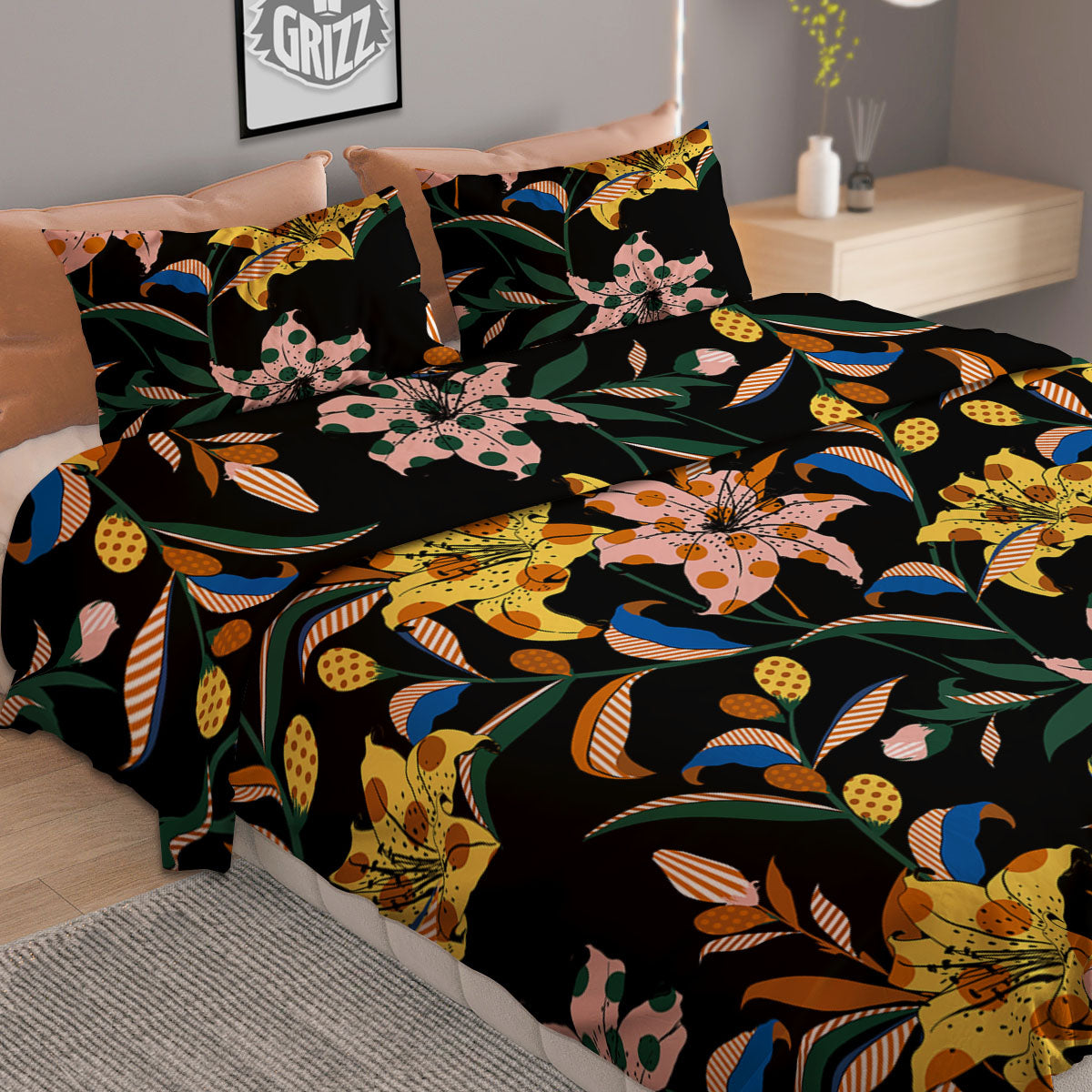 Luau Tiki Print Pattern Duvet Cover Bedding Set