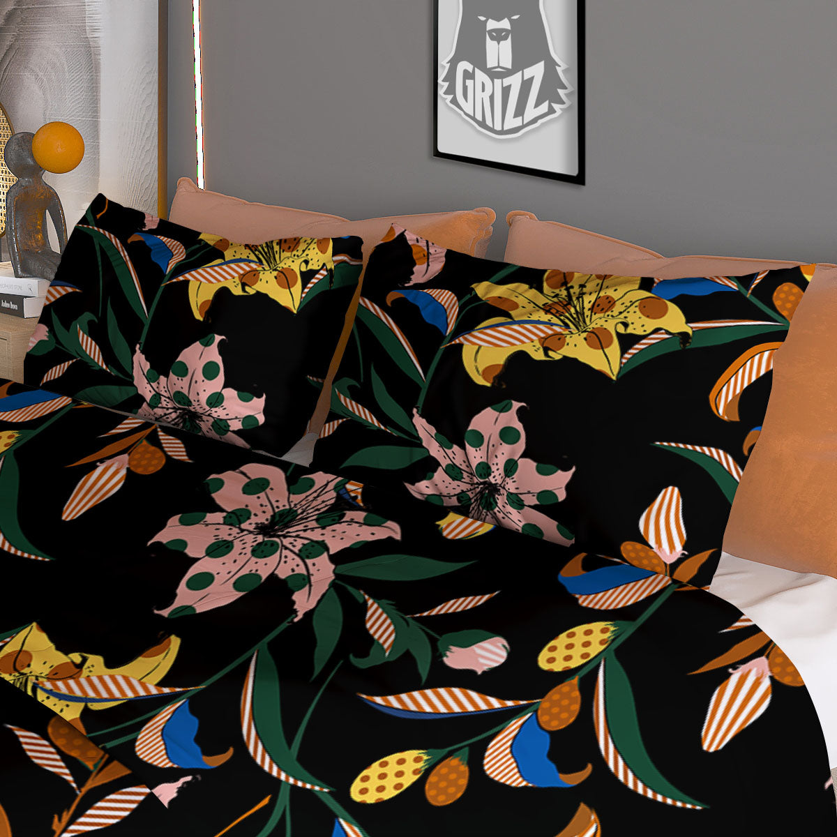 Luau Tiki Print Pattern Duvet Cover Bedding Set