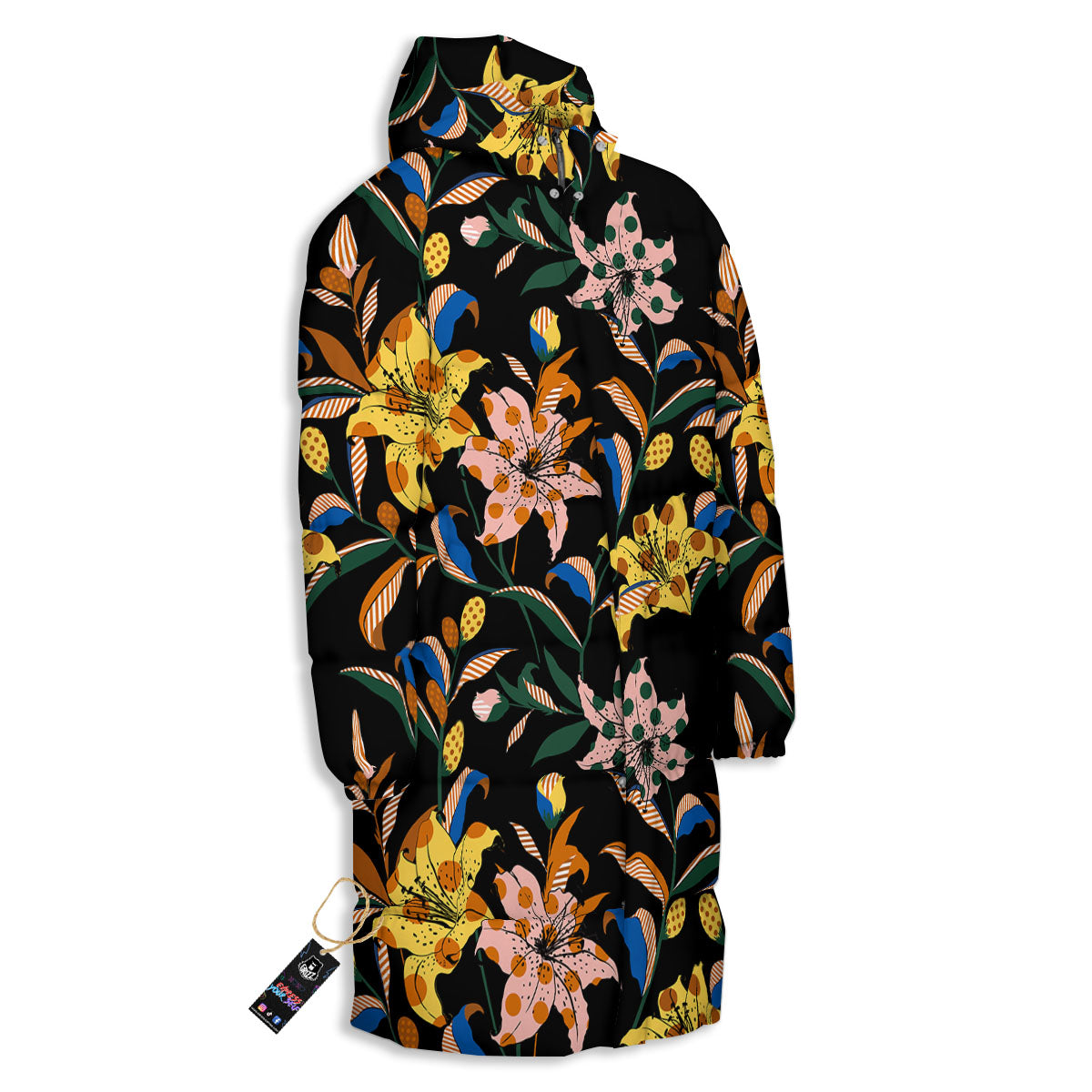 Lily Polka Dot Print Pattern Long Down Jacket-grizzshop