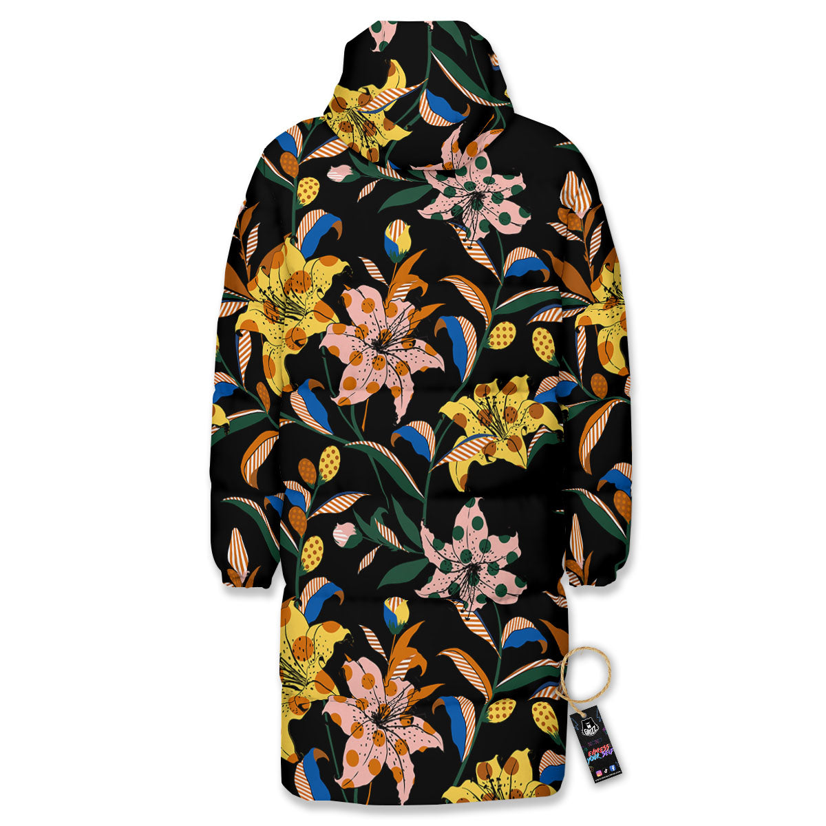 Lily Polka Dot Print Pattern Long Down Jacket-grizzshop