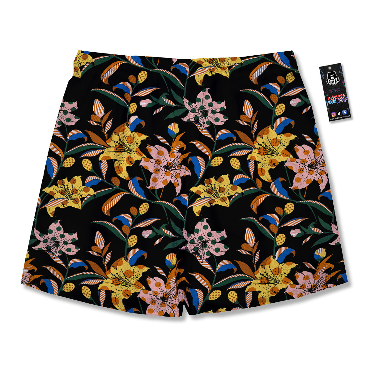 Lily Polka Dot Print Pattern Men's Running Shorts-grizzshop