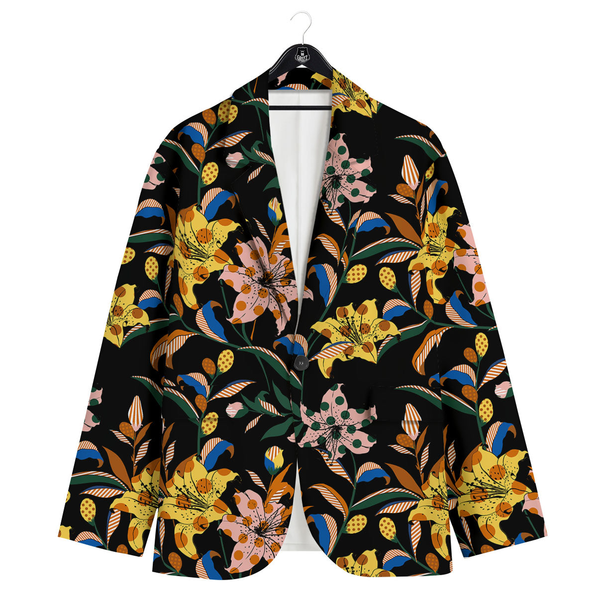 Lily Polka Dot Print Pattern Men's Sport Coat-grizzshop