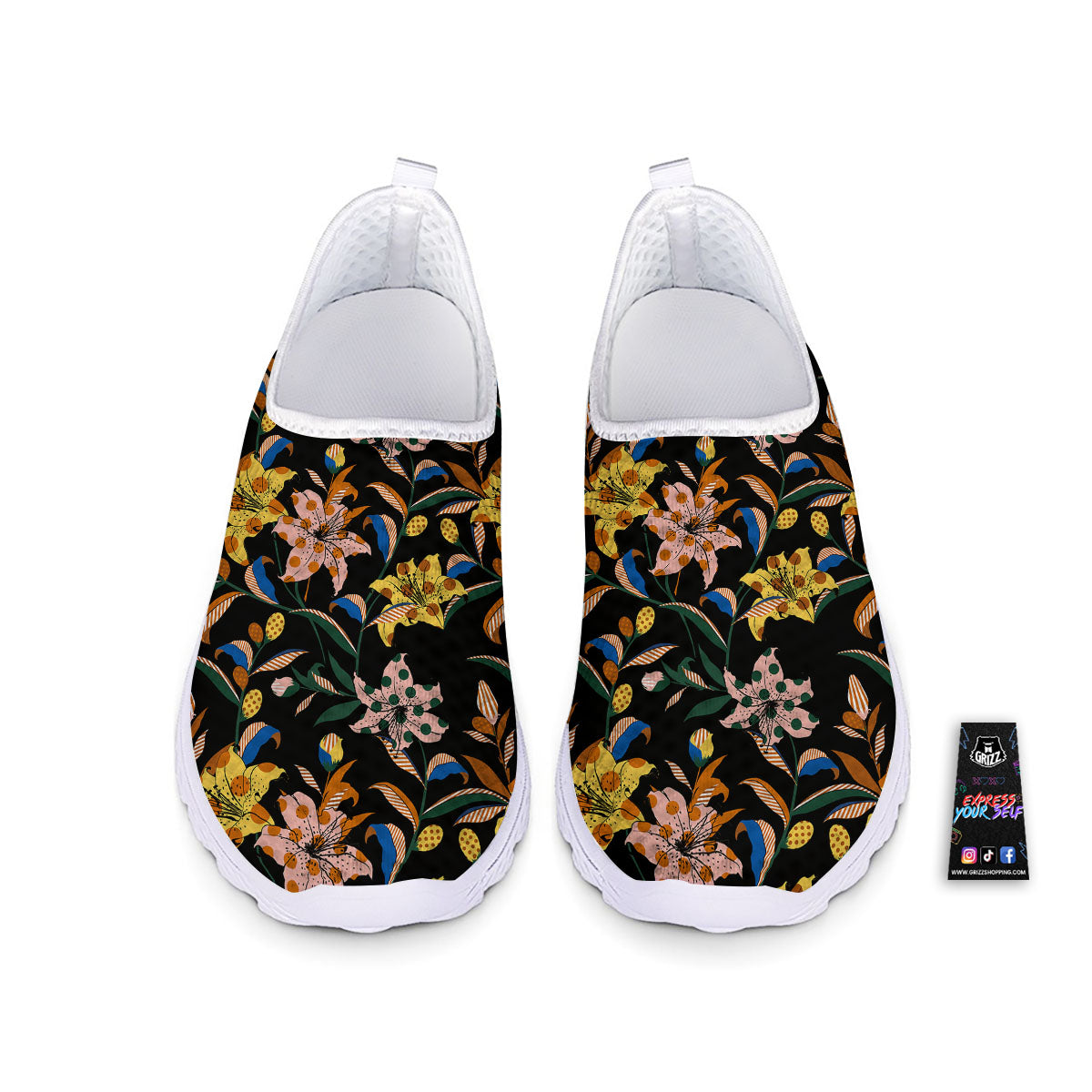 Lily Polka Dot Print Pattern Nurse Shoes-grizzshop