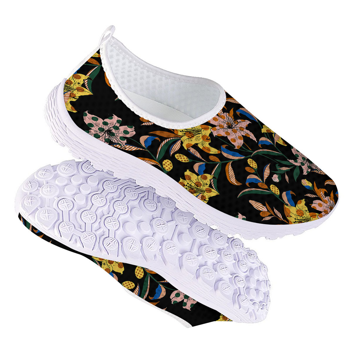 Lily Polka Dot Print Pattern Nurse Shoes-grizzshop