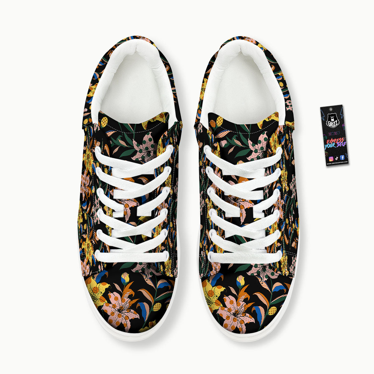 Lily Polka Dot Print Pattern Platform Shoes-grizzshop