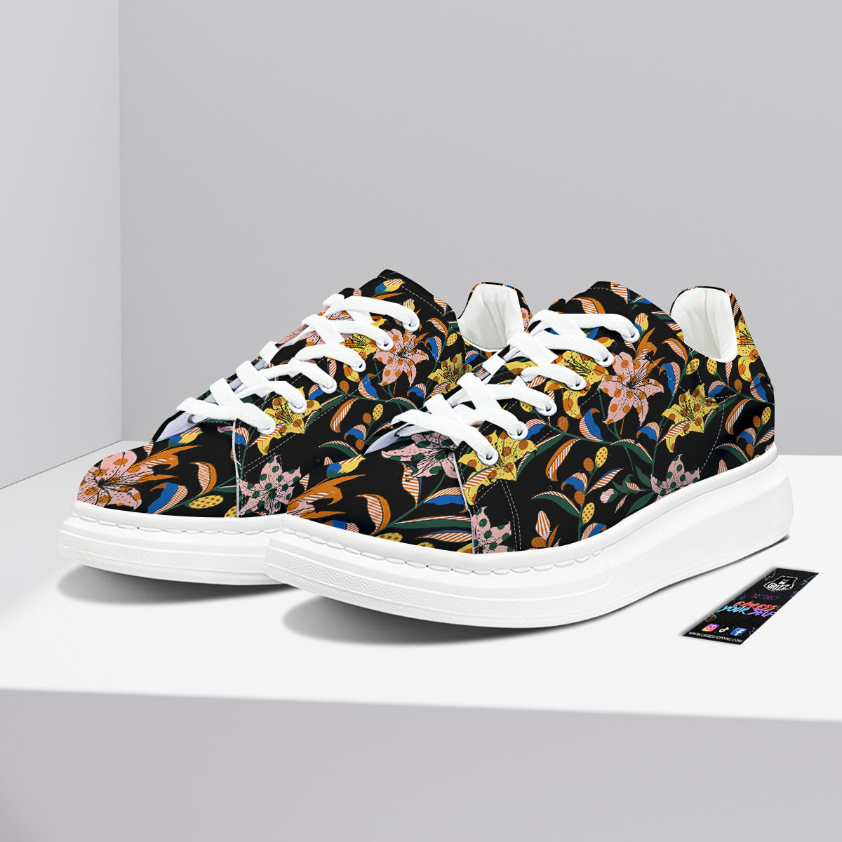 Lily Polka Dot Print Pattern Platform Shoes-grizzshop
