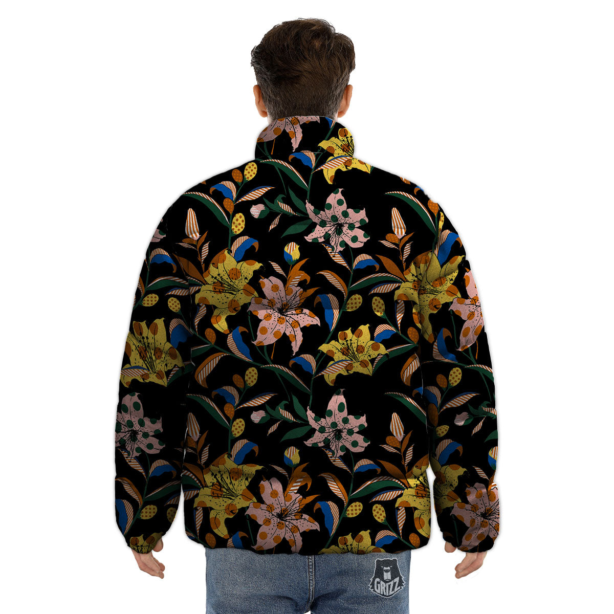 Lily Polka Dot Print Pattern Puffer Jacket-grizzshop