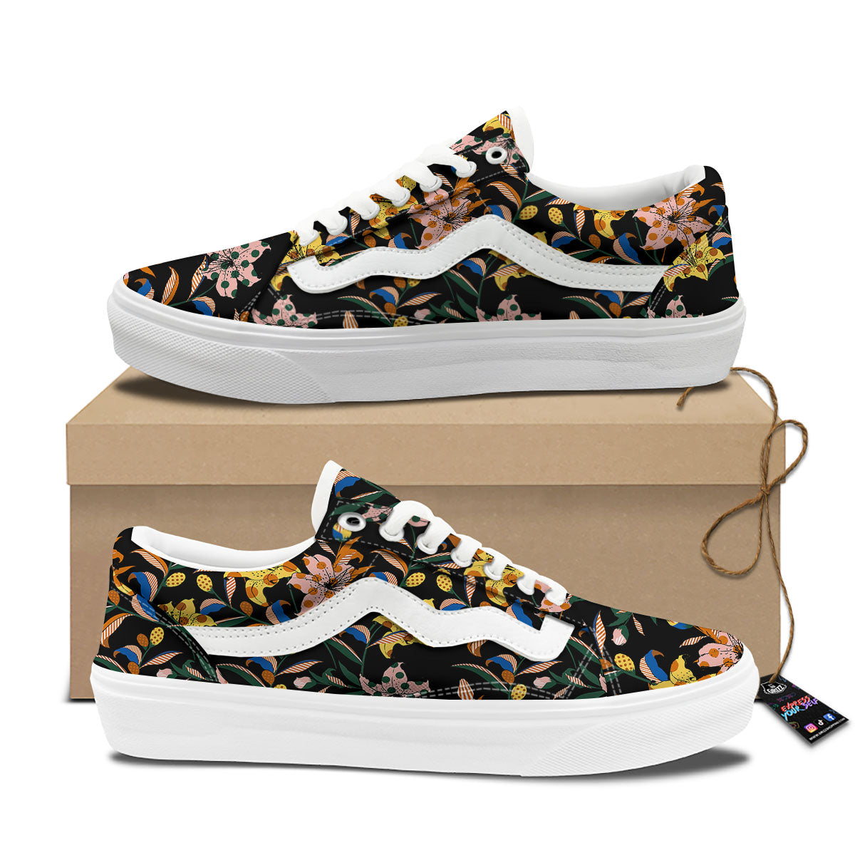Lily Polka Dot Print Pattern Skate Shoes-grizzshop