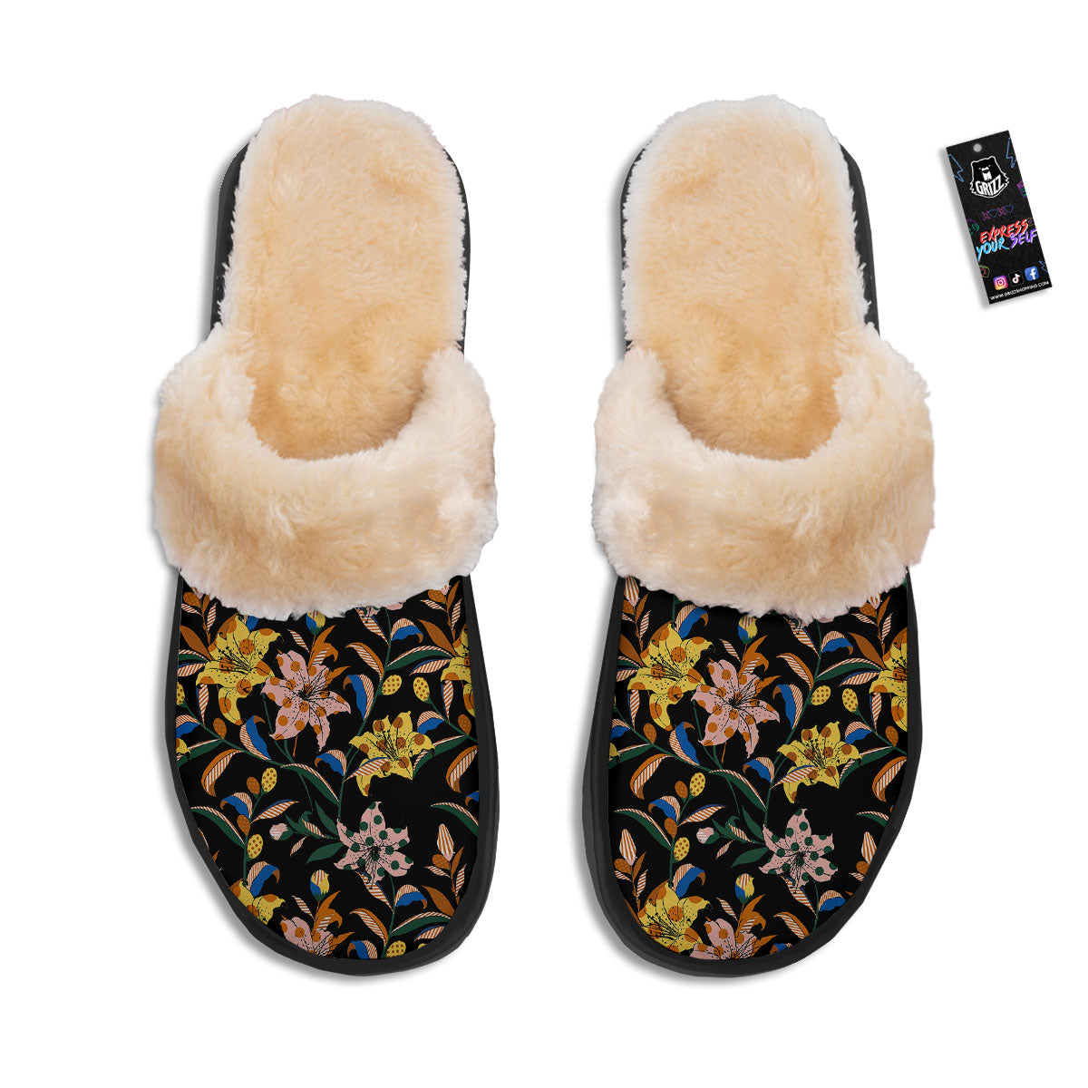 Lily Polka Dot Print Pattern Slippers-grizzshop