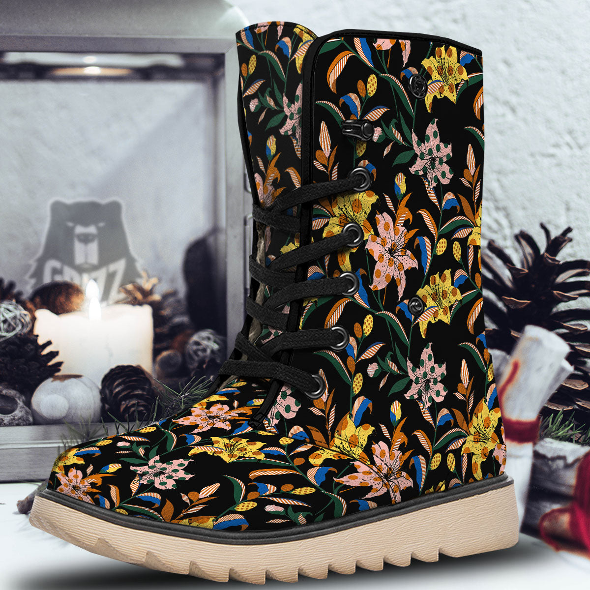 Lily Polka Dot Print Pattern Snow Boots-grizzshop