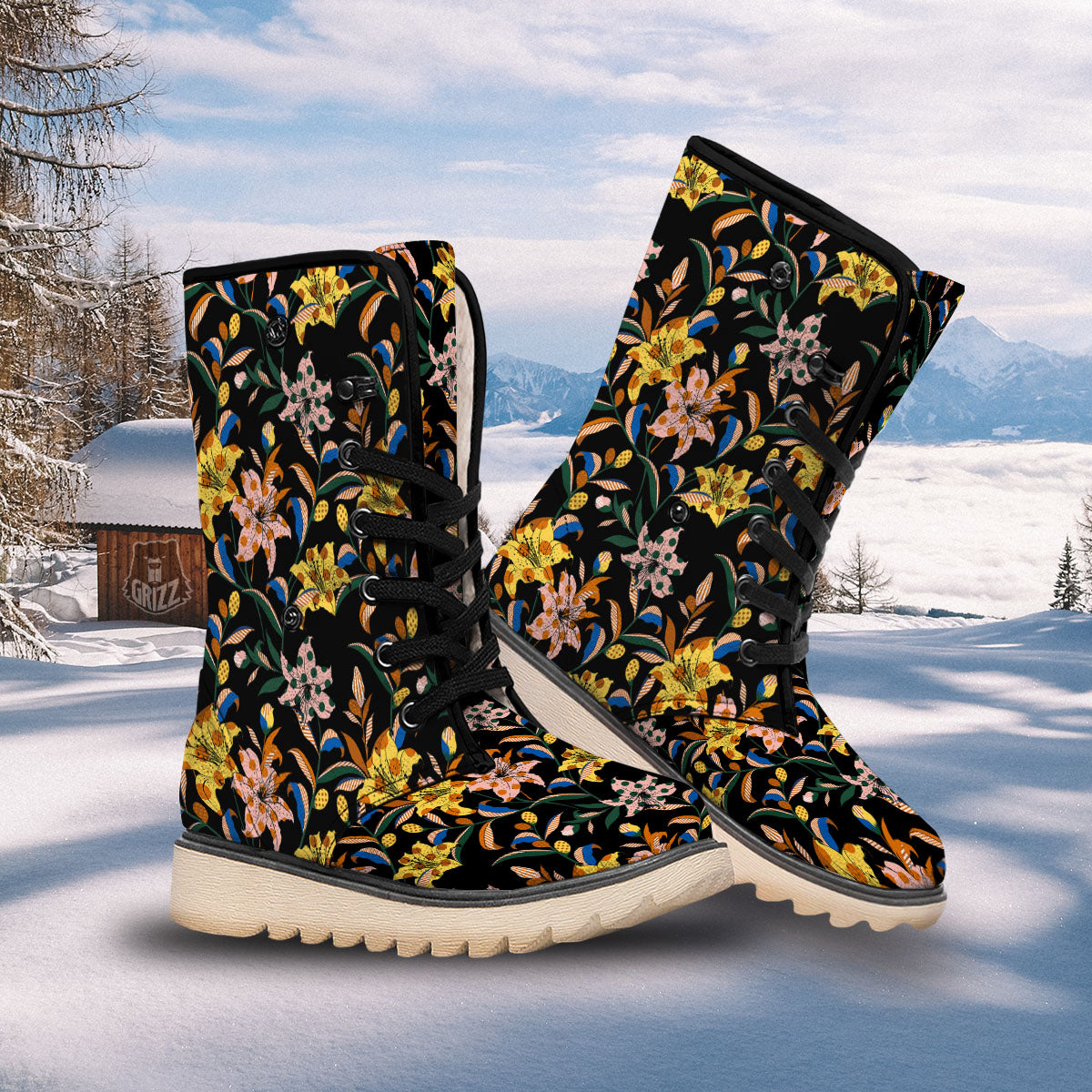 Lily Polka Dot Print Pattern Snow Boots-grizzshop