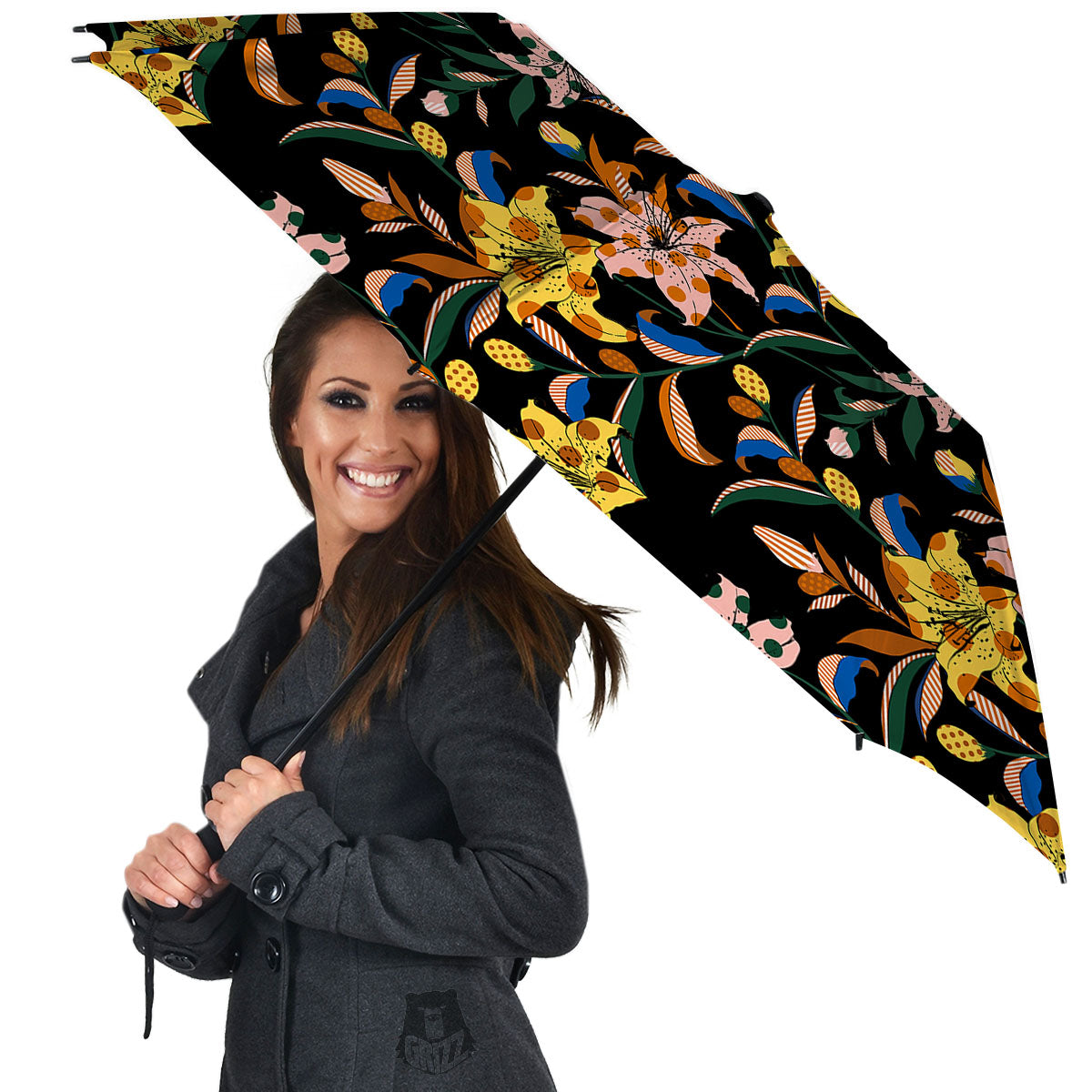 Lily Polka Dot Print Pattern Umbrella-grizzshop