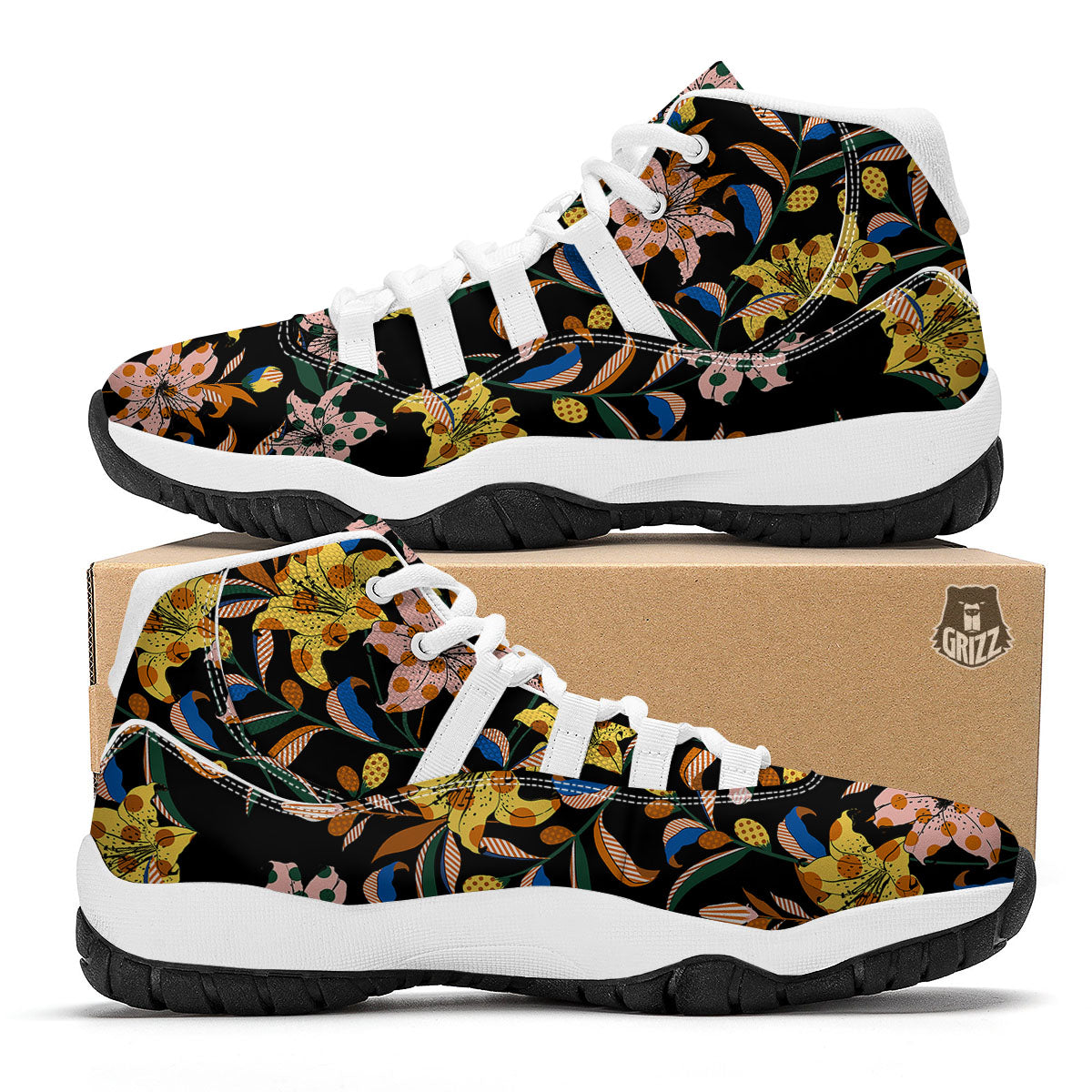 Lily Polka Dot Print Pattern White Bball Shoes-grizzshop