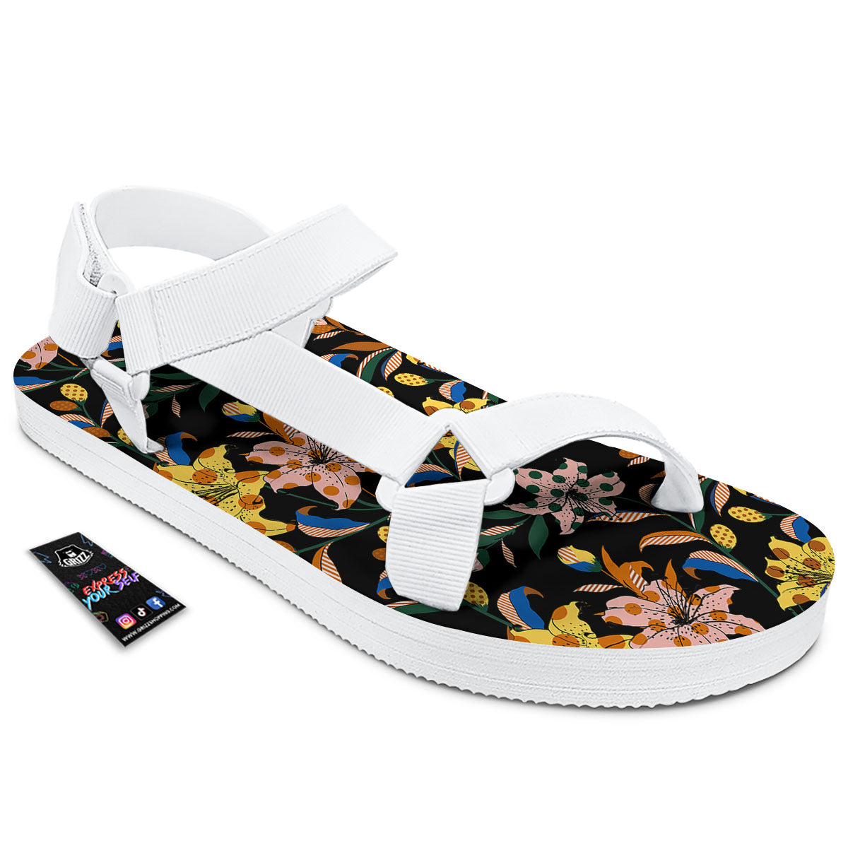 Lily Polka Dot Print Pattern White Open Toe Sandals-grizzshop