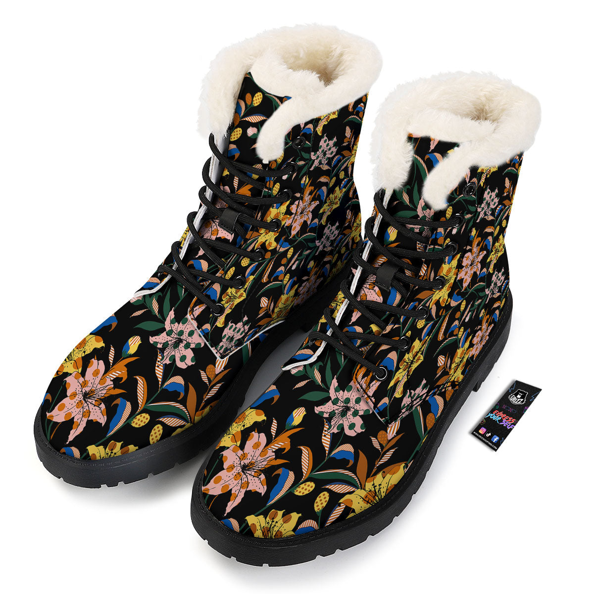 Lily Polka Dot Print Pattern Winter Boots-grizzshop