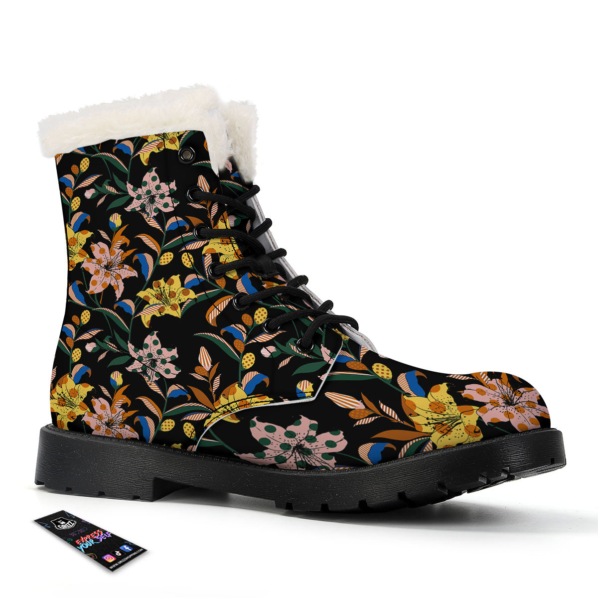 Lily Polka Dot Print Pattern Winter Boots-grizzshop