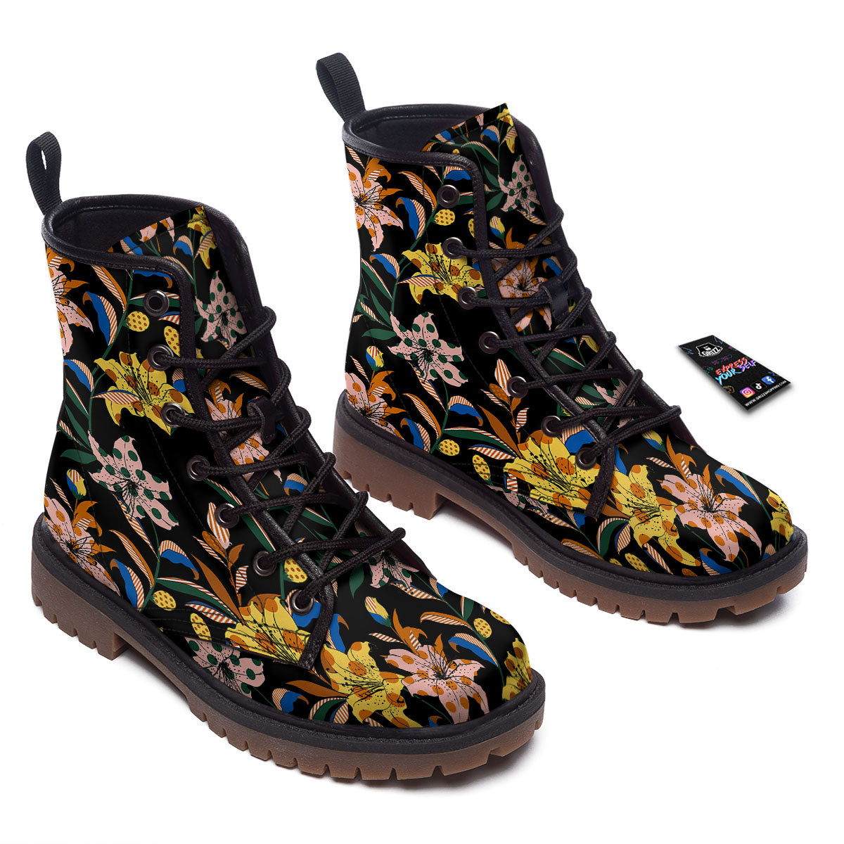 Lily Polka Dot Print Pattern Work Boots-grizzshop