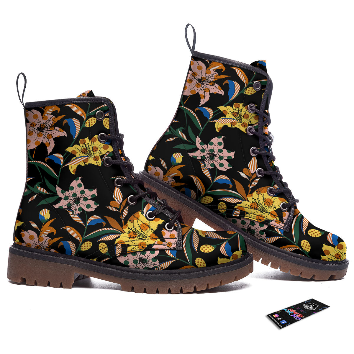 Lily Polka Dot Print Pattern Work Boots-grizzshop